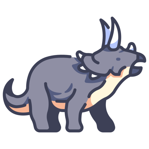 triceratops MaxIcons Lineal color icono