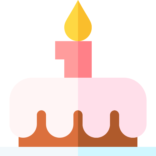 verjaardagstaart Basic Straight Flat icoon