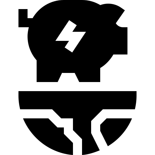 oszczędzanie energii Basic Straight Filled ikona