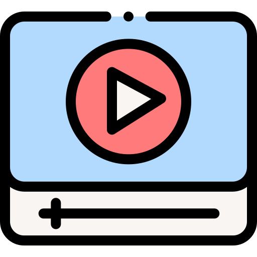 reproductor de video Detailed Rounded Lineal color icono