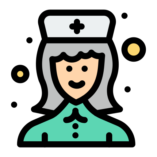 verpleegkundige Flatart Icons Lineal Color icoon