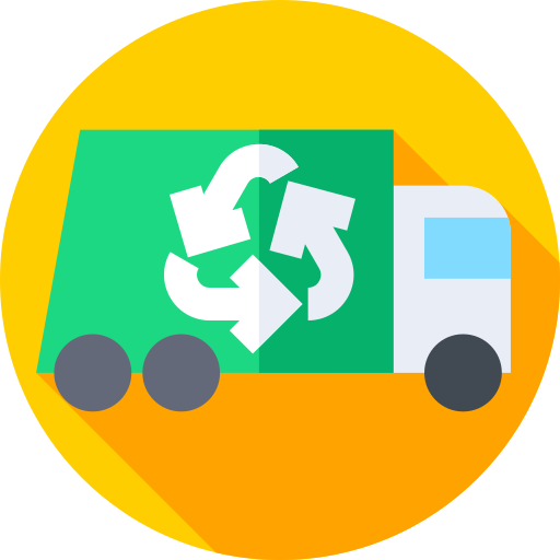 ciężarówka do recyklingu Flat Circular Flat ikona