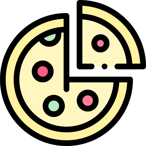 pizza Detailed Rounded Lineal color icon