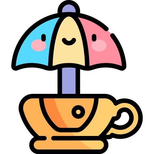 Tea cup ride Kawaii Lineal color icon