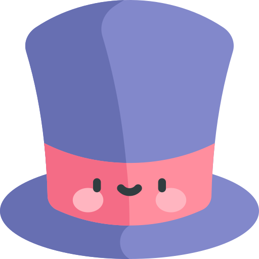 sombrero mágico Kawaii Flat icono