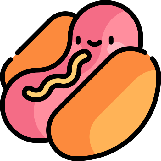 Hot dog Kawaii Lineal color icon