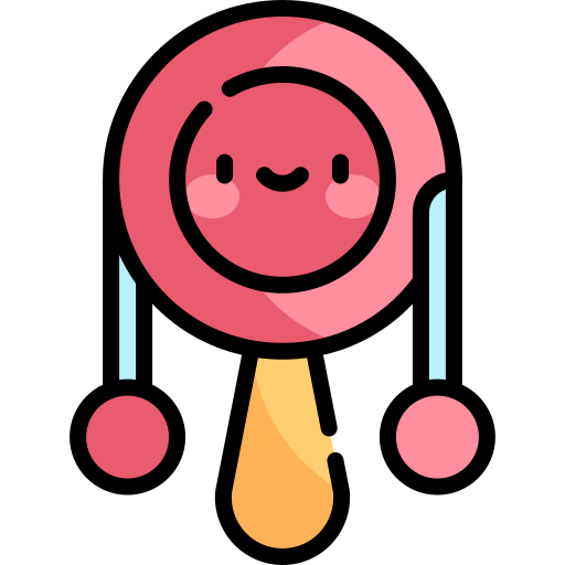 Rattle drum Kawaii Lineal color icon