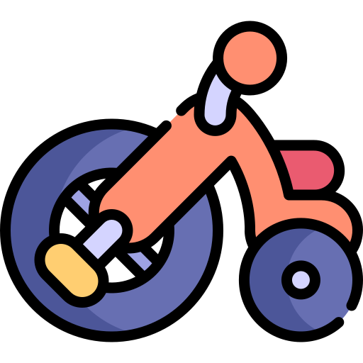 triciclo Kawaii Lineal color icono