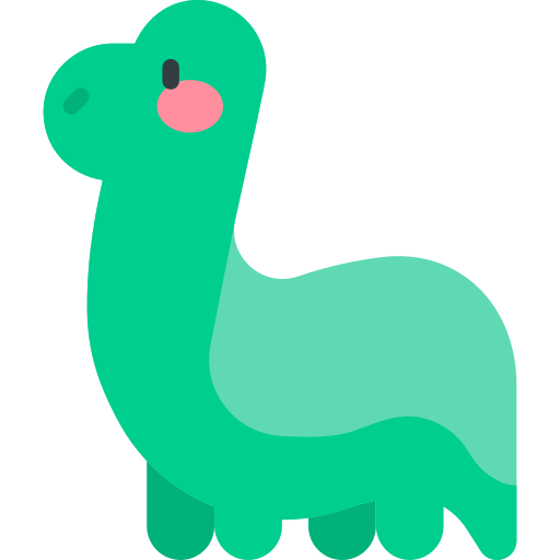 dinosaurus Kawaii Flat icoon