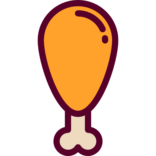 Chicken leg Detailed Rounded Lineal color icon