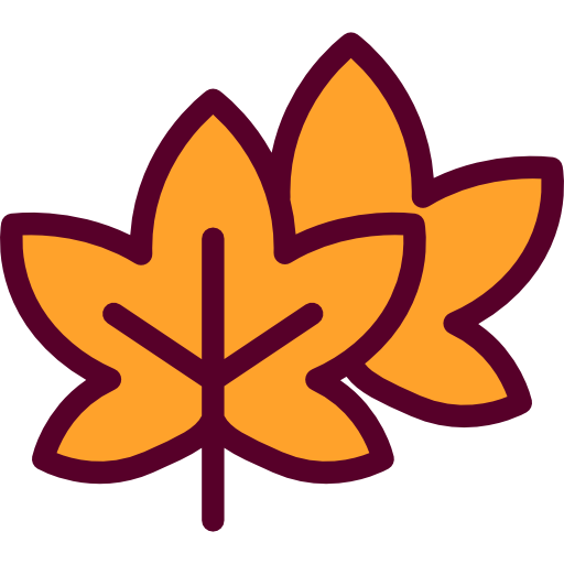 Maple leaf Detailed Rounded Lineal color icon