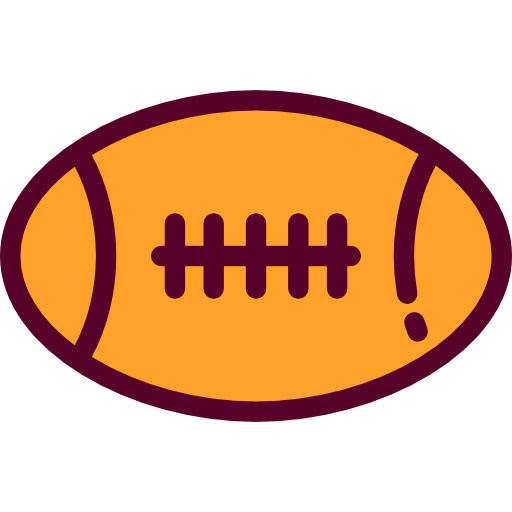 futbol amerykański Detailed Rounded Lineal color ikona