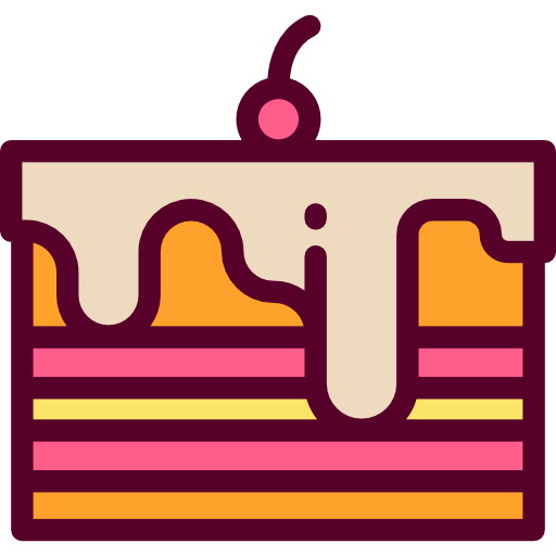 Piece of cake Detailed Rounded Lineal color icon