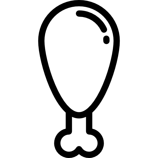 pierna de pollo Detailed Rounded Lineal icono