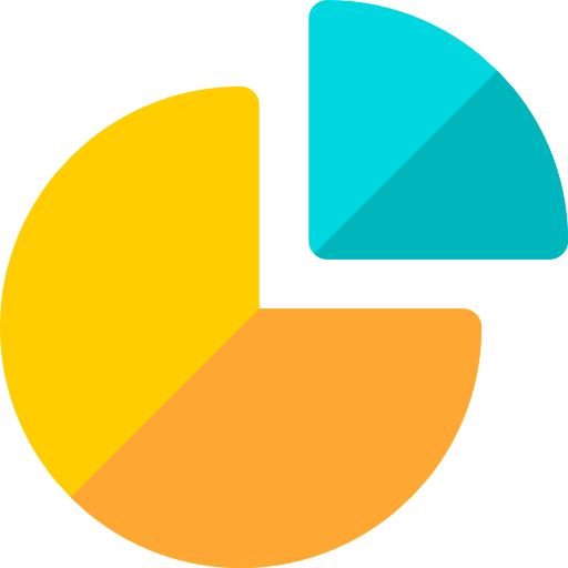 Pie chart Basic Rounded Flat icon