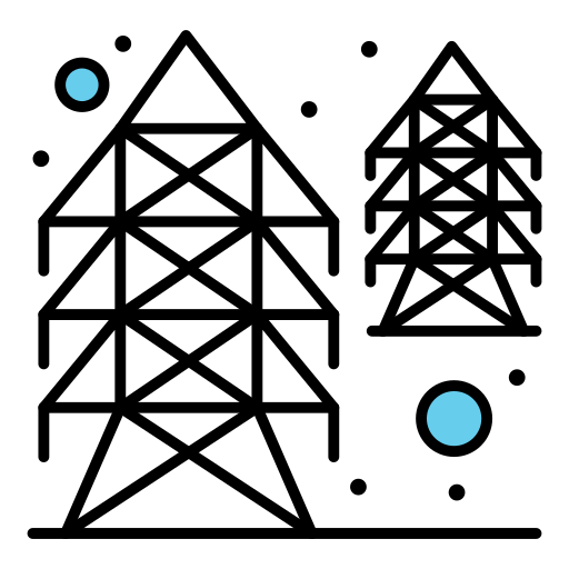 wieża elektryczna Flatart Icons Lineal Color ikona