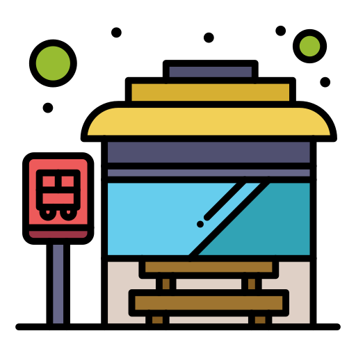 Bus stop Flatart Icons Lineal Color icon