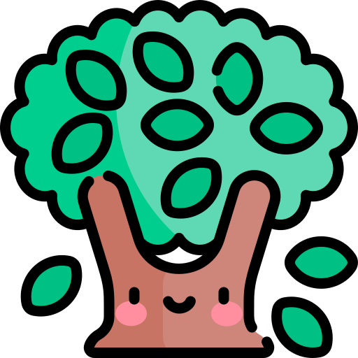 Tree Kawaii Lineal color icon