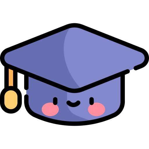 sombrero de graduacion Kawaii Lineal color icono