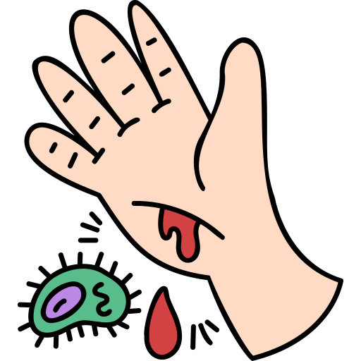 Infected Hand Drawn Color icon