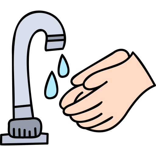 lavarsi le mani Hand Drawn Color icona