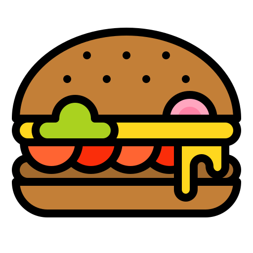 hamburguesa con queso Generic Outline Color icono