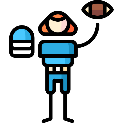American football player Puppet Characters Lineal Color icon