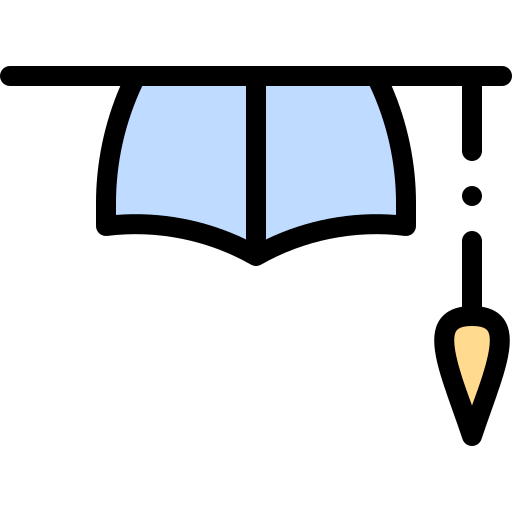 mortarboard Detailed Rounded Lineal color Ícone