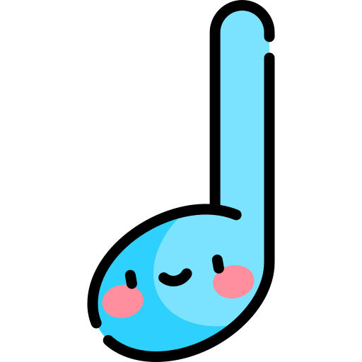 Musical note Kawaii Lineal color icon