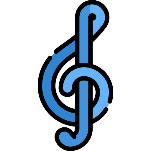 Скрипичный ключ Kawaii Lineal color иконка