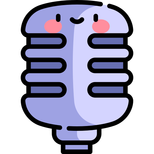 マイクロフォン Kawaii Lineal color icon