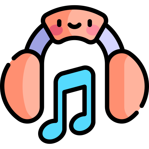słuchawki Kawaii Lineal color ikona
