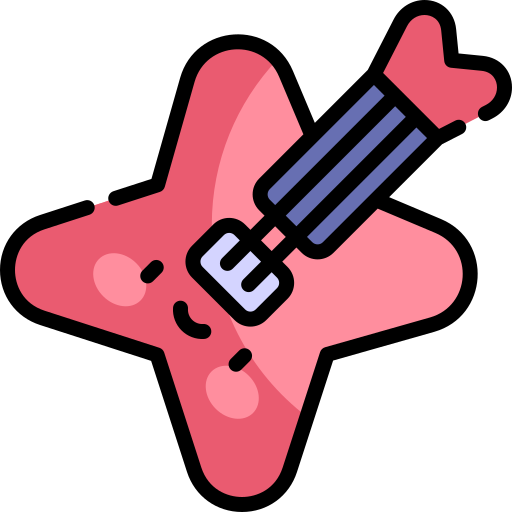 Guitar Kawaii Lineal color icon