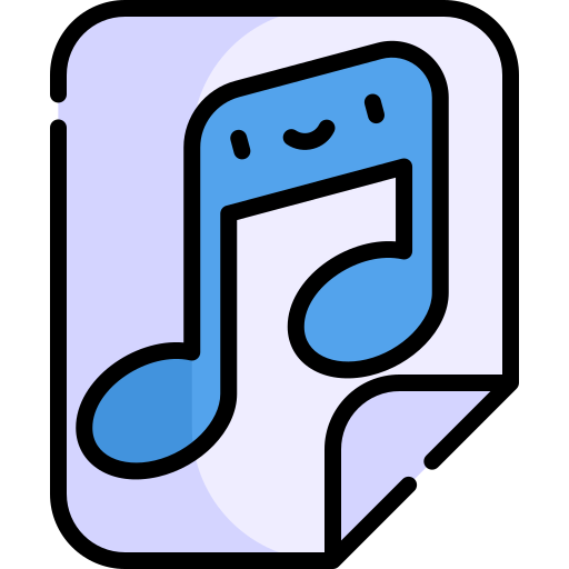 음악 파일 Kawaii Lineal color icon