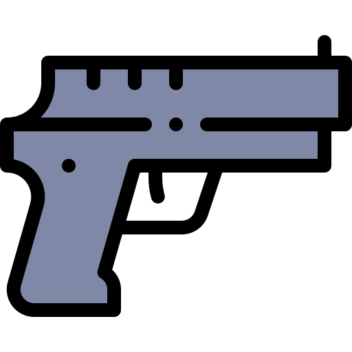 pistool Detailed Rounded Lineal color icoon