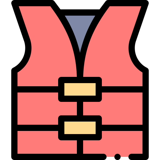 colete salva-vidas Detailed Rounded Lineal color Ícone
