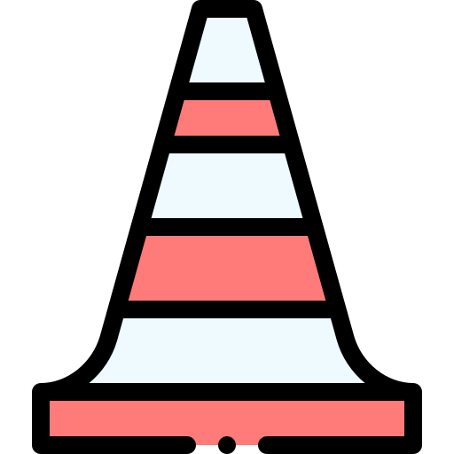 cono de tráfico Detailed Rounded Lineal color icono