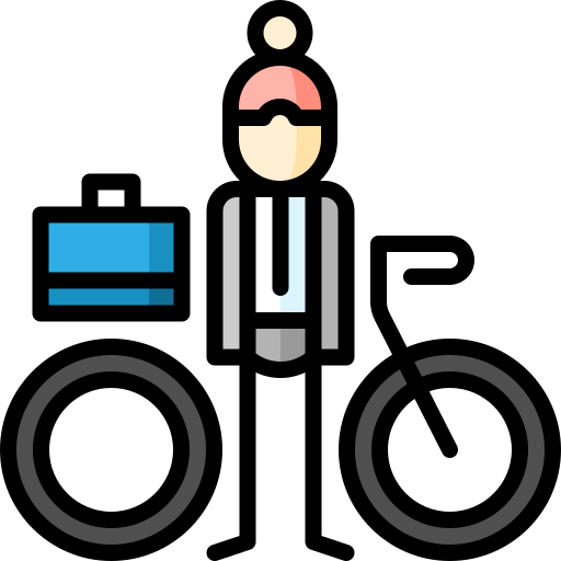 jazda na rowerze Puppet Characters Lineal Color ikona