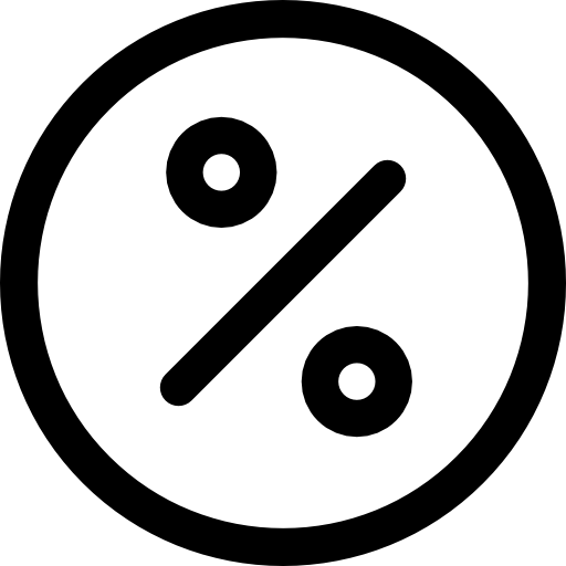 percentuale Basic Rounded Lineal icona