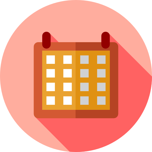 calendario Flat Circular Flat icono