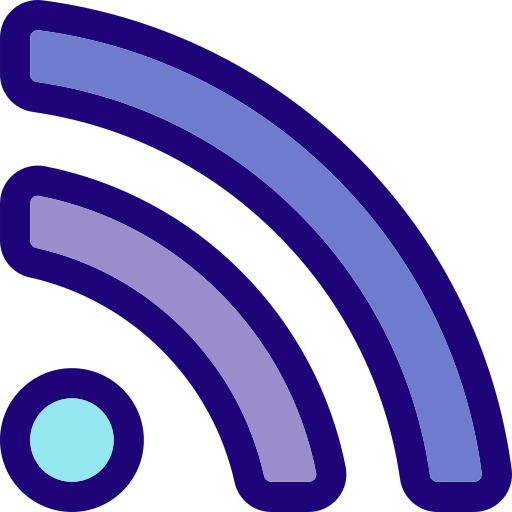 rss Detailed Rounded Lineal color icoon