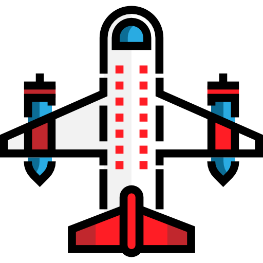 Самолет Detailed Straight Lineal color иконка