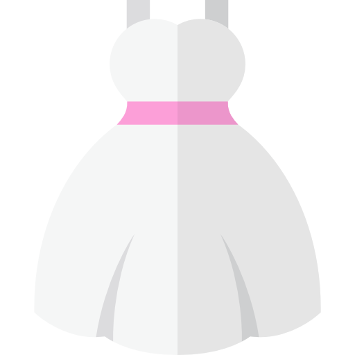 Wedding dress Basic Straight Flat icon