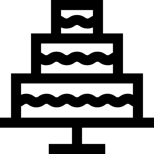 bruidstaart Basic Straight Lineal icoon