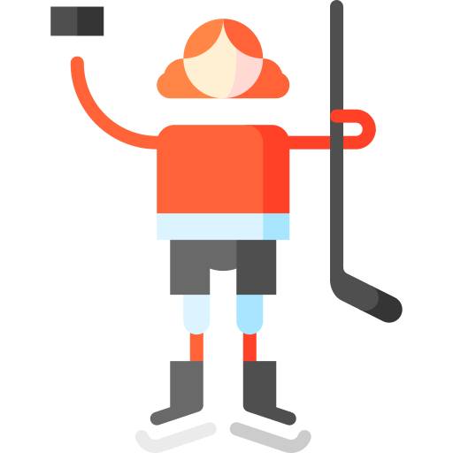 hockey su ghiaccio Puppet Characters Flat icona