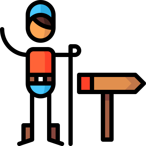 Hiker Puppet Characters Lineal Color icon