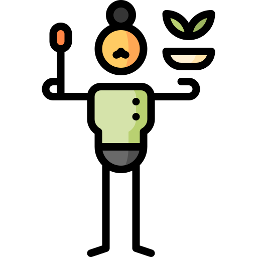 Healthy food Puppet Characters Lineal Color icon
