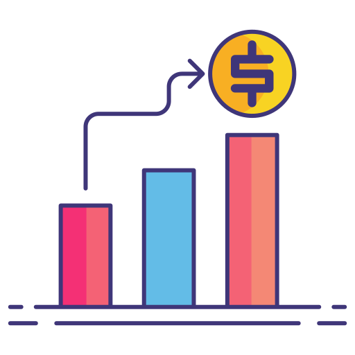 Stock price Flaticons Lineal Color icon