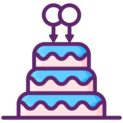 gâteau de mariage Flaticons Lineal Color Icône