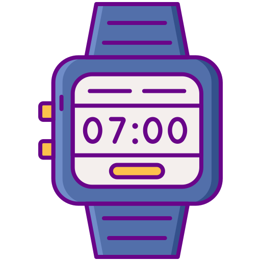 reloj digital Flaticons Lineal Color icono